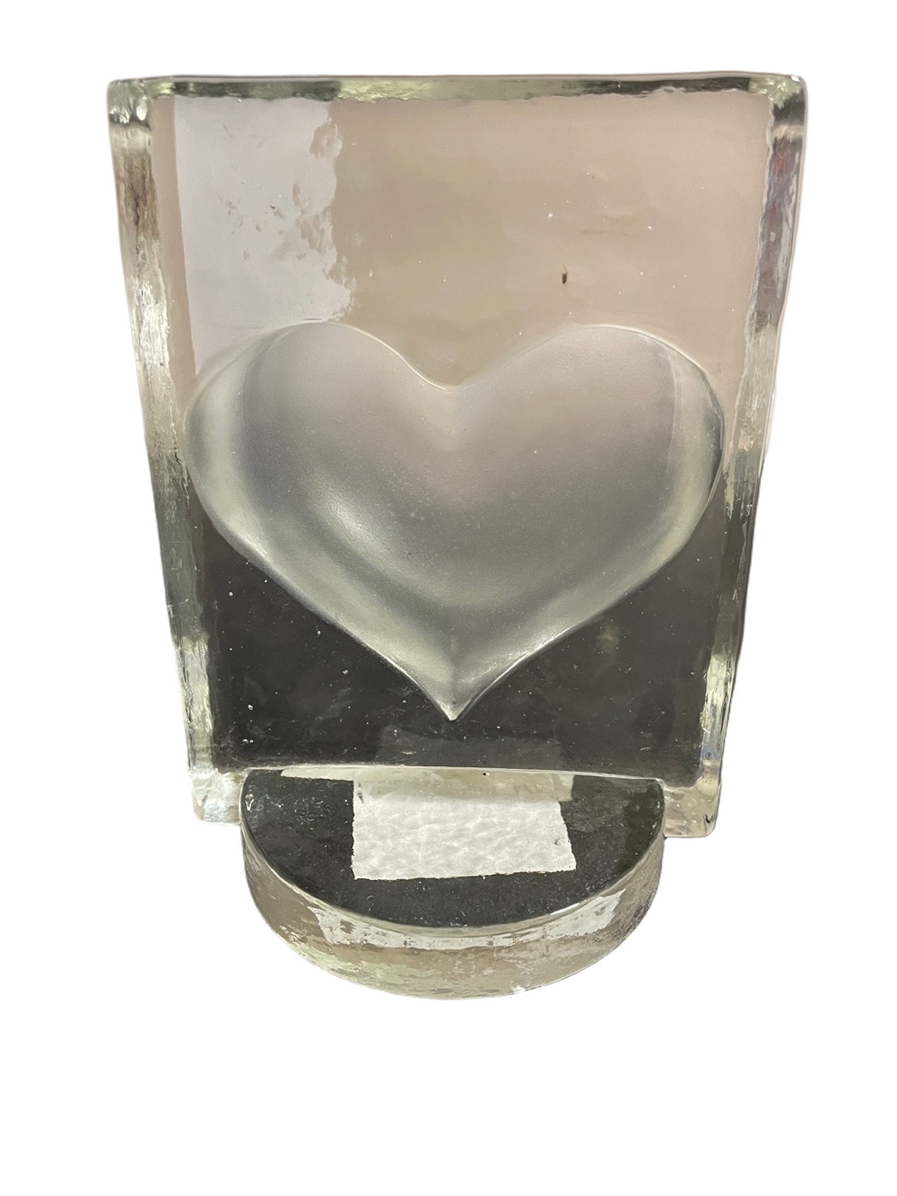 Vintage Lisbeth Dahl Heart Shape Tea Light Glass Holder